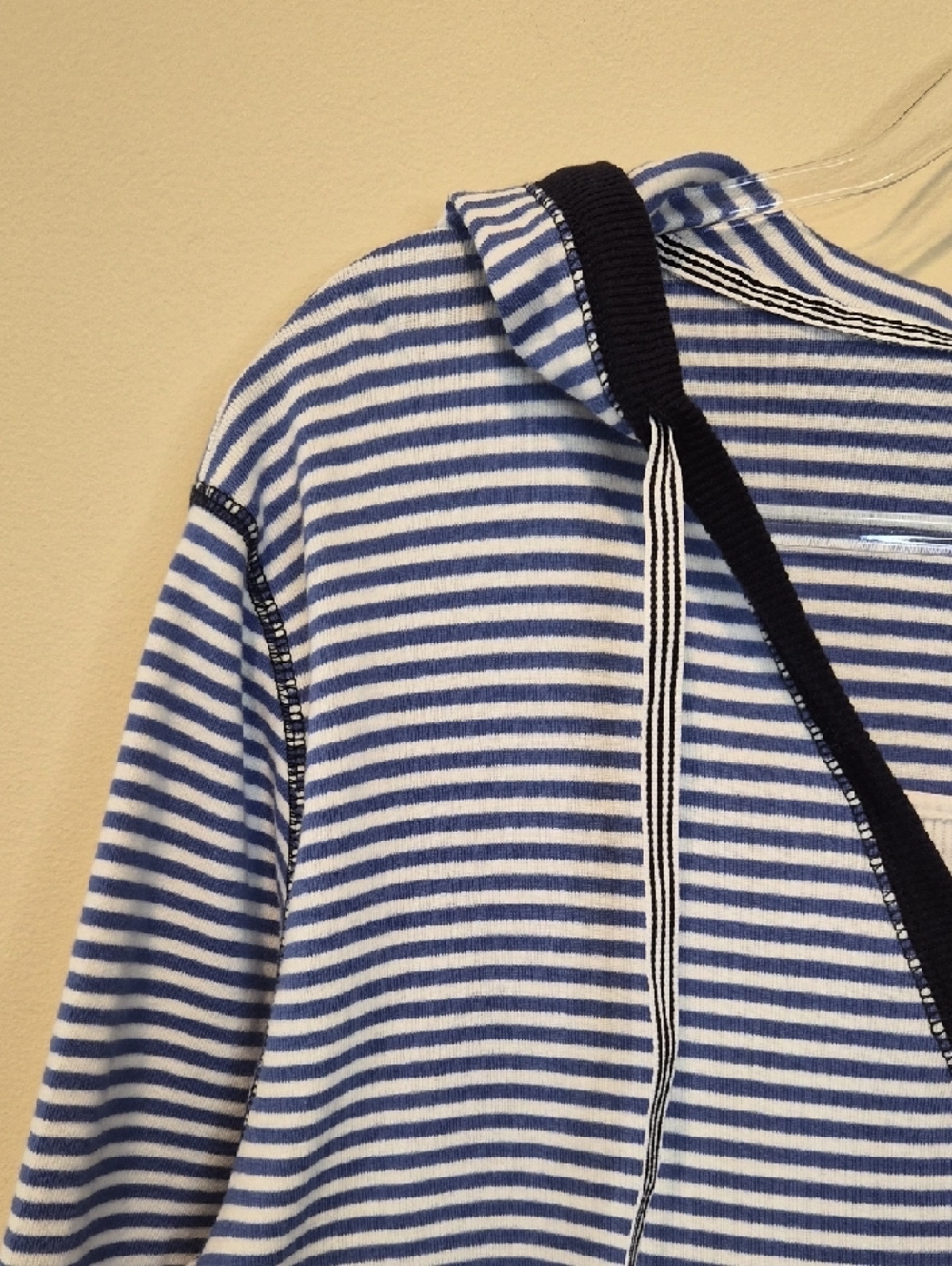 Karen Scott Navy & White Striped Hooded Knit Pullover - Picture 3 of 10